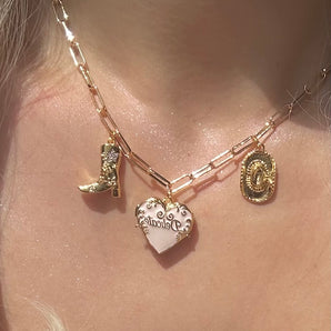 Delicate locket charm necklace~