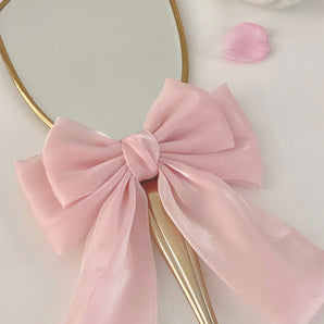 Pink organza hair bow~