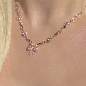 Flower and Bow Necklace~