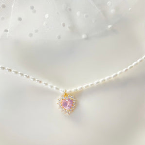 Angelic Pink Heart Necklace~