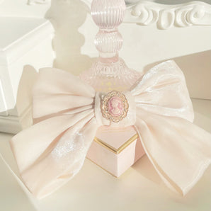 Creamy Cameo organza hair bow~