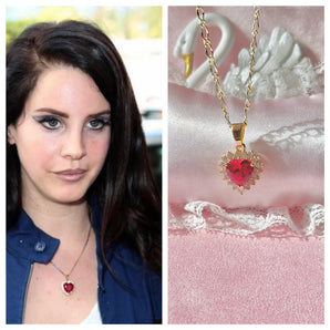 LDR red heart necklace~
